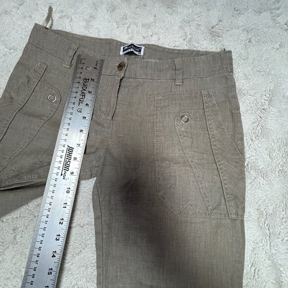 Merkür Tekstil Women's Linen Cargo Pants Size 38 Beige Straight Leg Mid-Rise - Picture 6 of 10